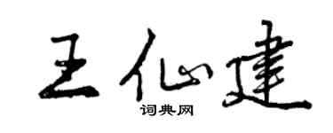 曾慶福王仙建行書個性簽名怎么寫