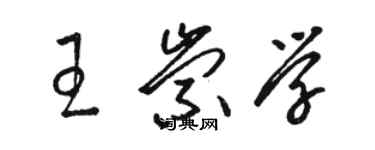 駱恆光王崇學草書個性簽名怎么寫