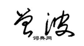 朱錫榮曾波草書個性簽名怎么寫