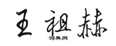 駱恆光王祖赫行書個性簽名怎么寫