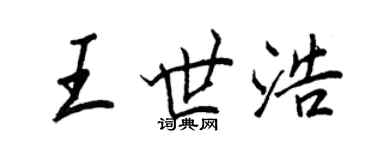 王正良王世浩行書個性簽名怎么寫