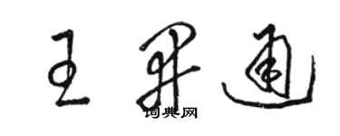 駱恆光王開通草書個性簽名怎么寫