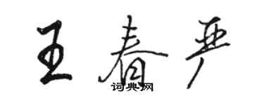 駱恆光王春嚴行書個性簽名怎么寫