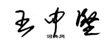 朱錫榮王中堅草書個性簽名怎么寫