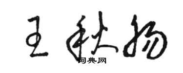 駱恆光王秋腸草書個性簽名怎么寫