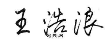 駱恆光王浩浪行書個性簽名怎么寫