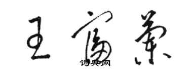 駱恆光王富蘭草書個性簽名怎么寫