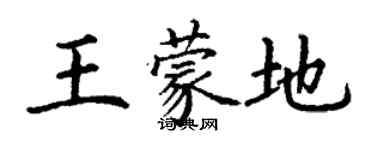 丁謙王蒙地楷書個性簽名怎么寫