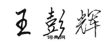 駱恆光王彭輝行書個性簽名怎么寫