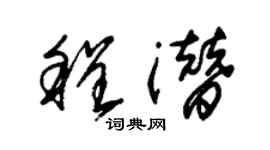 朱錫榮程潛草書個性簽名怎么寫