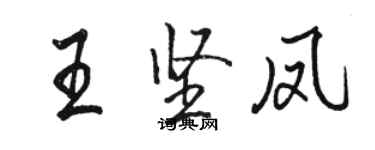 駱恆光王堅鳳行書個性簽名怎么寫