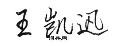 駱恆光王凱迅行書個性簽名怎么寫