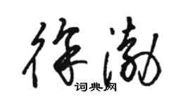 駱恆光徐渤草書個性簽名怎么寫