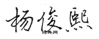 駱恆光楊俊熙行書個性簽名怎么寫