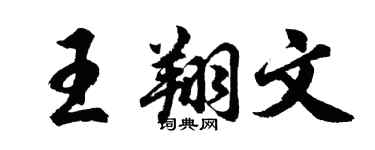 胡問遂王翔文行書個性簽名怎么寫