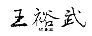 曾慶福王裕武行書個性簽名怎么寫