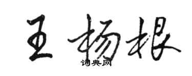 駱恆光王楊根行書個性簽名怎么寫