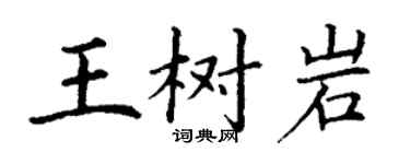 丁謙王樹岩楷書個性簽名怎么寫