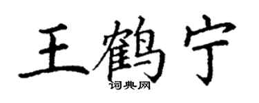 丁謙王鶴寧楷書個性簽名怎么寫