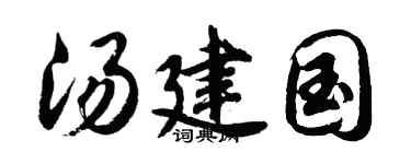 胡問遂湯建國行書個性簽名怎么寫