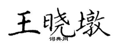 丁謙王曉墩楷書個性簽名怎么寫