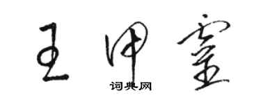 駱恆光王甲靈草書個性簽名怎么寫