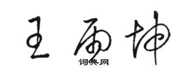 駱恆光王雨坤草書個性簽名怎么寫