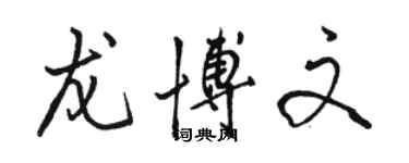 駱恆光龍博文行書個性簽名怎么寫