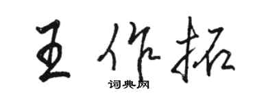 駱恆光王作拓行書個性簽名怎么寫