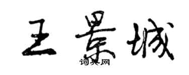 曾慶福王景城行書個性簽名怎么寫