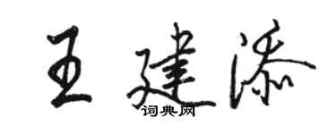 駱恆光王建添行書個性簽名怎么寫