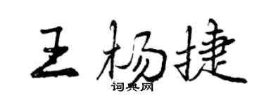 曾慶福王楊捷行書個性簽名怎么寫