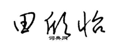 梁錦英田欣怡草書個性簽名怎么寫