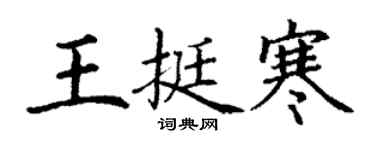丁謙王挺寒楷書個性簽名怎么寫
