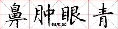 丁謙鼻腫眼青楷書怎么寫