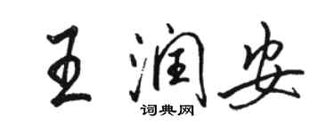 駱恆光王潤安行書個性簽名怎么寫