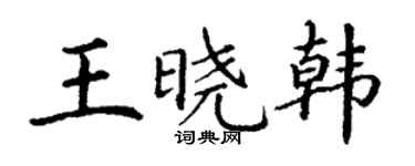 丁謙王曉韓楷書個性簽名怎么寫
