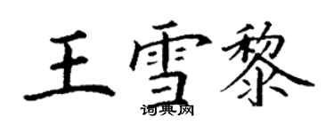 丁謙王雪黎楷書個性簽名怎么寫