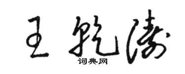 駱恆光王乾濤草書個性簽名怎么寫