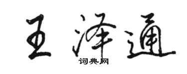 駱恆光王澤通行書個性簽名怎么寫