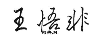 駱恆光王悟非行書個性簽名怎么寫