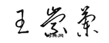 駱恆光王崇蘭草書個性簽名怎么寫