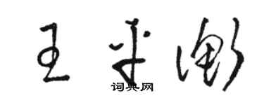 駱恆光王平衡草書個性簽名怎么寫