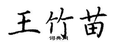 丁謙王竹苗楷書個性簽名怎么寫