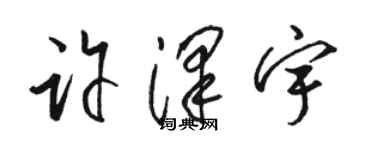 駱恆光許澤宇草書個性簽名怎么寫