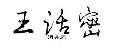 曾慶福王話密行書個性簽名怎么寫