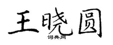 丁謙王曉圓楷書個性簽名怎么寫