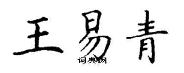 丁謙王易青楷書個性簽名怎么寫