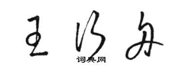 駱恆光王行舟草書個性簽名怎么寫