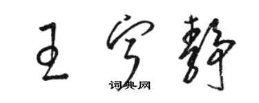 駱恆光王寧靜草書個性簽名怎么寫